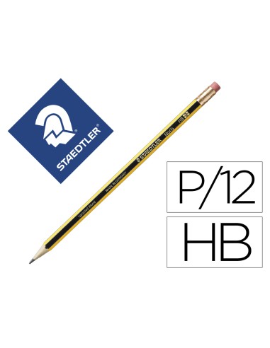 Lapices de grafito staedtler noris n2 hb con goma de borrar unidad