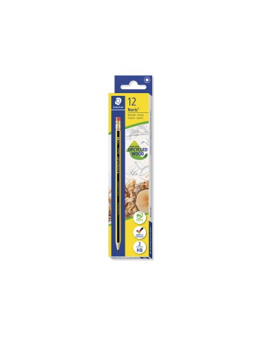 Lapices de grafito staedtler noris n2 hb con goma de borrar unidad