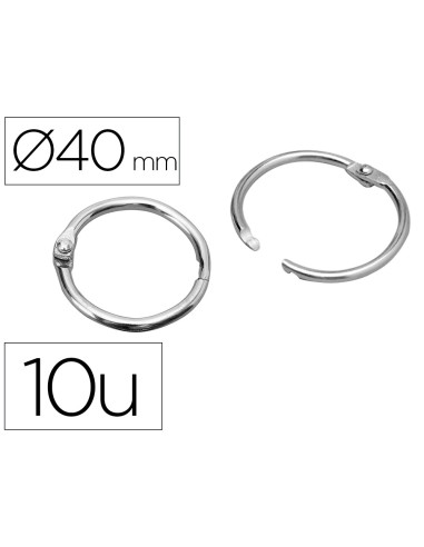 Anilla bisagra liderpapel niquelada n4 diametro 40 mm caja de 10 unidades