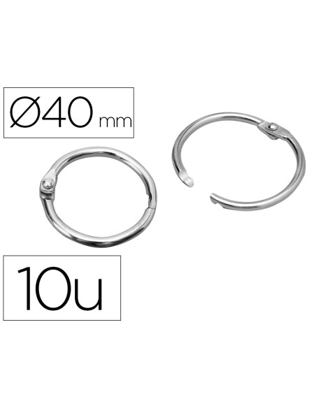 Anilla bisagra liderpapel niquelada n4 diametro 40 mm caja de 10 unidades