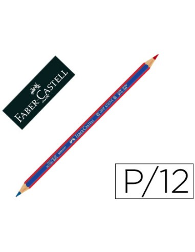 Lapices bicolor faber castell fino hexagonal rojo azul unidad