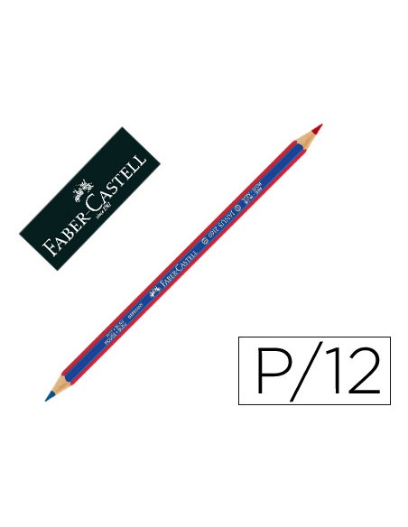 Lapices bicolor faber castell fino hexagonal rojo azul unidad