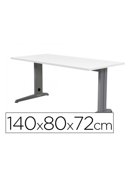 Mesa de oficina rocada metal 2001ac04 aluminio blanco 140x80 cm Mesa de oficina rocada metal 2001ac04 aluminio blanco 140x80 cm