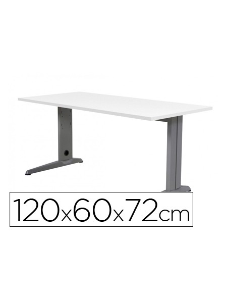 Mesa de oficina rocada metal 2000ac04 aluminio blanco 120x60 cm Mesa de oficina rocada metal 2000ac04 aluminio blanco 120x60 cm