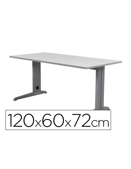Mesa de oficina rocada metal 2000ac02 aluminio gris 120x60 cm Mesa de oficina rocada metal 2000ac02 aluminio gris 120x60 cm