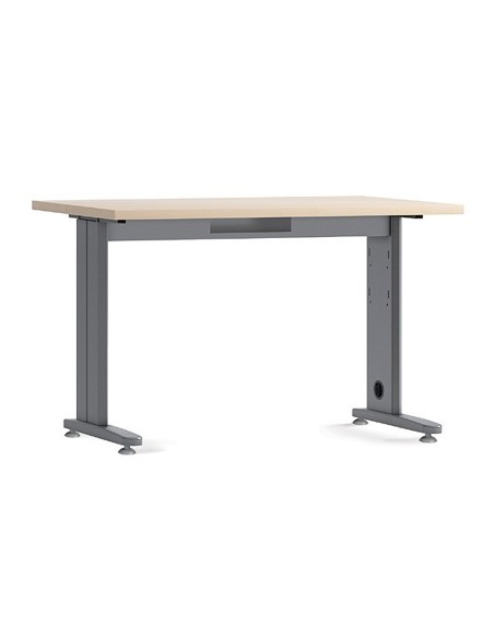 Mesa de oficina rocada metal 2000ac01 aluminio haya 120x60 cm Mesa de oficina rocada metal 2000ac01 aluminio haya 120x60 cm
