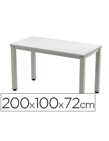 Mesa de oficina rocada executive 2005ad02 aluminio gris 200x100 cm