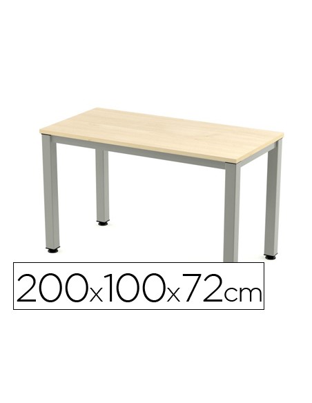 Mesa de oficina rocada executive 2005ad01 aluminio haya 200x100 cm Mesa de oficina rocada executive 2005ad01 aluminio haya 200x100 cm