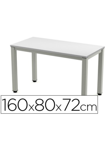 Mesa de oficina rocada executive 2002ad02 aluminio gris 160x80 cm