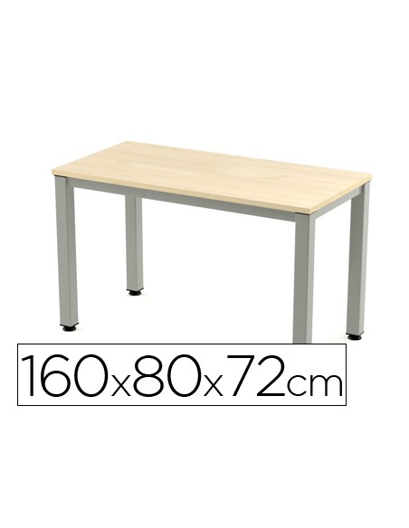Mesa de oficina rocada executive 2002ad01 aluminio haya 160x80 cm Mesa de oficina rocada executive 2002ad01 aluminio haya 160x80 cm
