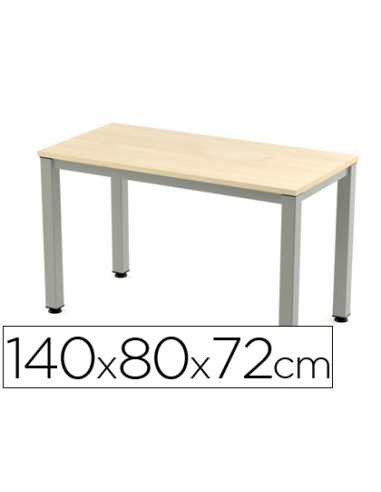 Mesa de oficina rocada executive 2001ad01 aluminio haya 140x80 cm