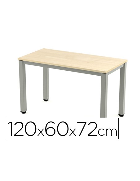 Mesa de oficina rocada executive 200ad01 aluminio y haya 120x60 cm Mesa de oficina rocada executive 200ad01 aluminio y haya 120x60 cm