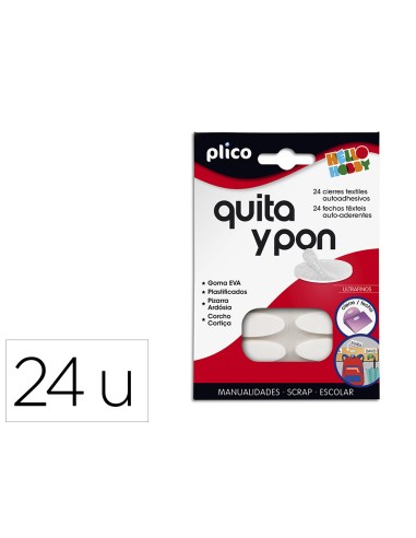 Velcro adhesivo ovalado plico quita y pon blister de 24 unidades