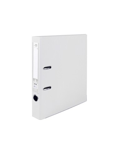 Archivador de palanca liderpapel a4 documenta forrado pvc con rado lomo 52mmblanco compresor metalico