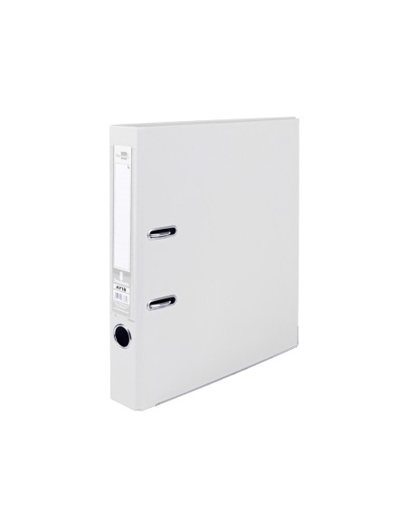 Archivador de palanca liderpapel a4 documenta forrado pvc con rado lomo 52mmblanco compresor metalico