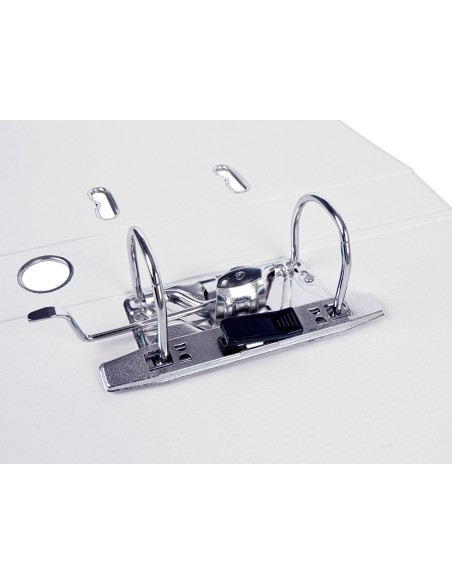 Archivador de palanca liderpapel a4 documenta forrado pvc con rado lomo 52mmblanco compresor metalico