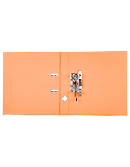 Archivador de palanca liderpapel a4 documenta forrado pvc con rado lomo 52mmnaranja compresor metalico