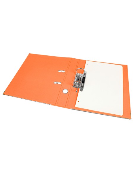 Archivador de palanca liderpapel a4 documenta forrado pvc con rado lomo 52mmnaranja compresor metalico