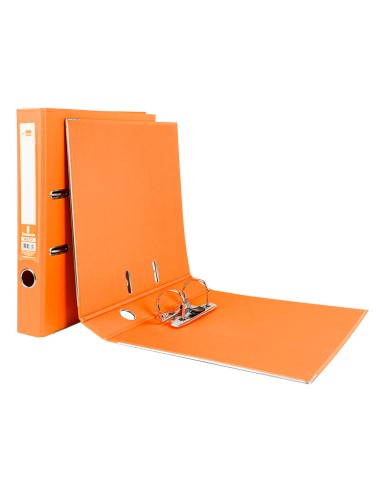 Archivador de palanca liderpapel a4 documenta forrado pvc con rado lomo 52mmnaranja compresor metalico