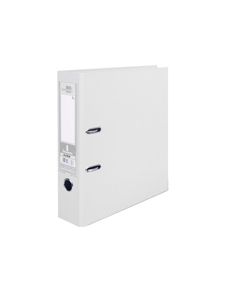 Archivador de palanca liderpapel a4 documenta forrado pvc con rado lomo 75mmblanco compresor metalico
