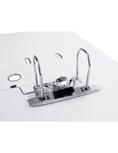 Archivador de palanca liderpapel a4 documenta forrado pvc con rado lomo 75mmblanco compresor metalico