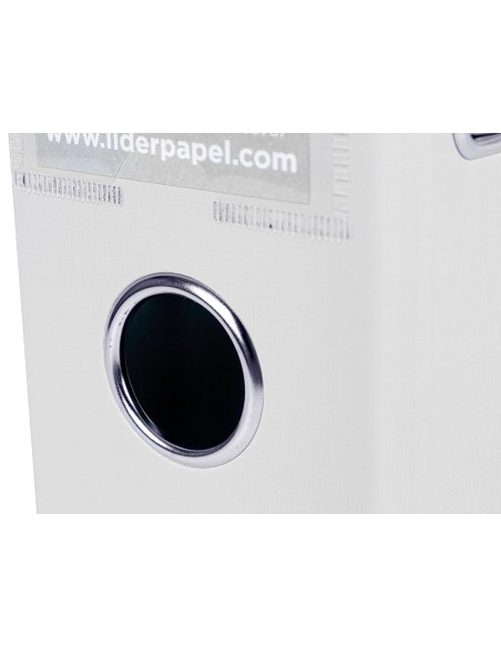 Archivador de palanca liderpapel a4 documenta forrado pvc con rado lomo 75mmblanco compresor metalico