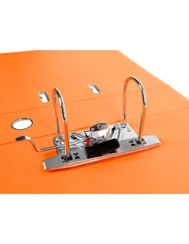 Archivador de palanca liderpapel a4 documenta forrado pvc con rado lomo 75mmnaranja compresor metalico
