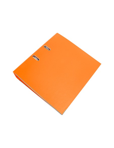 Archivador de palanca liderpapel a4 documenta forrado pvc con rado lomo 75mmnaranja compresor metalico