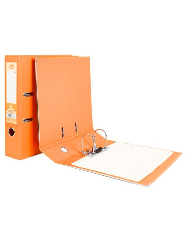 Archivador de palanca liderpapel a4 documenta forrado pvc con rado lomo 75mmnaranja compresor metalico