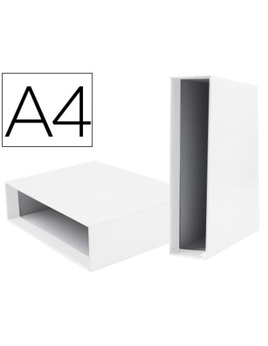 Caja archivador liderpapel de palanca carton din a4 documenta lomo 75mm color blanca