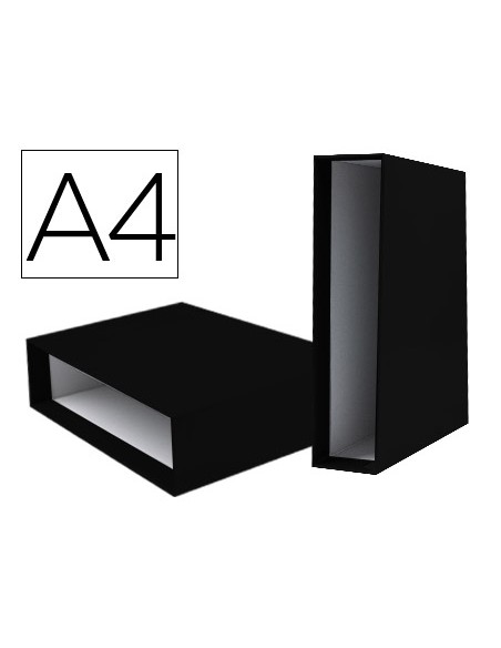 Caja archivador liderpapel de palanca carton din a4 documenta lomo 75mm color negro