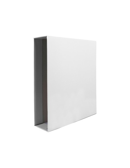 Caja archivador liderpapel de palanca carton folio documenta lomo 75mm color blanca