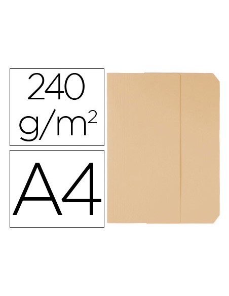 Subcarpeta cartulina vip fast paperflow din a4 con solapa pack de 50 color crema pastel