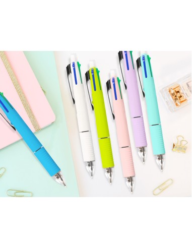 Boligrafo liderpapel 5 en 1 azul negro rojo verde 07m y portaminas 05mm