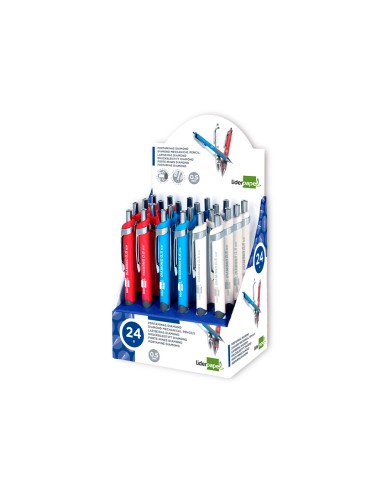 Portaminas liderpapel diamond 05 mm con goma y sujecion soft colores surtidos