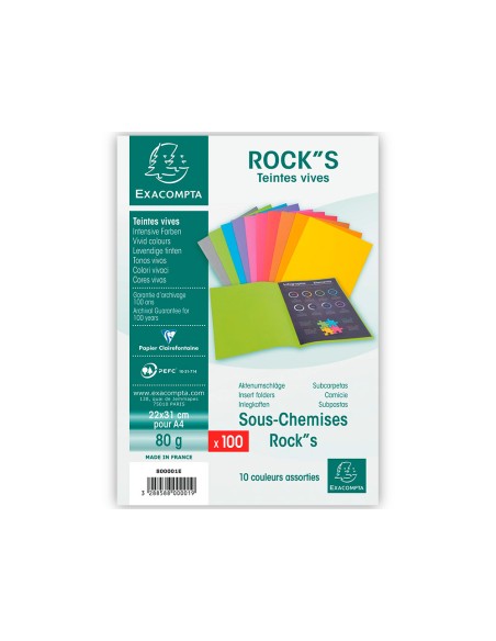 Subcarpeta papel exacompta din a4 colores surtidos 80 gr