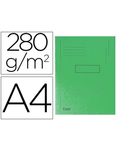 Subcarpeta cartulina reciclada exacompta a4 verde 280g m2 con 2 solapas interior
