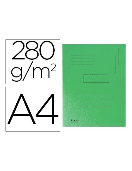 Subcarpeta cartulina reciclada exacompta a4 verde 280g m2 con 2 solapas interior