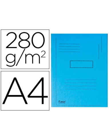 Subcarpeta cartulina reciclada exacompta a4 azul 280g m2 con 2 solapas interior