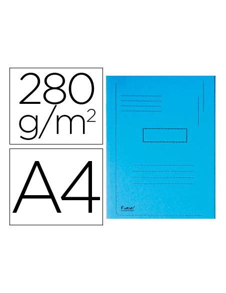 Subcarpeta cartulina reciclada exacompta a4 azul 280g m2 con 2 solapas interior