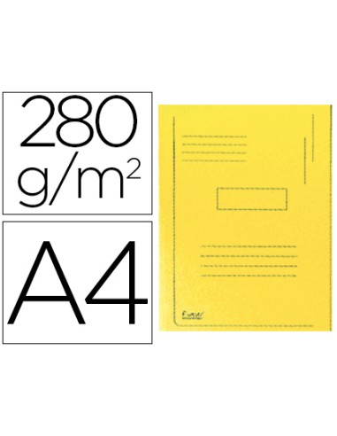 Subcarpeta cartulina reciclada exacompta a4 amarillo 280g m2 con 2 solapas interior