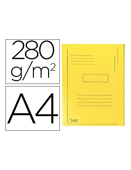 Subcarpeta cartulina reciclada exacompta a4 amarillo 280g m2 con 2 solapas interior
