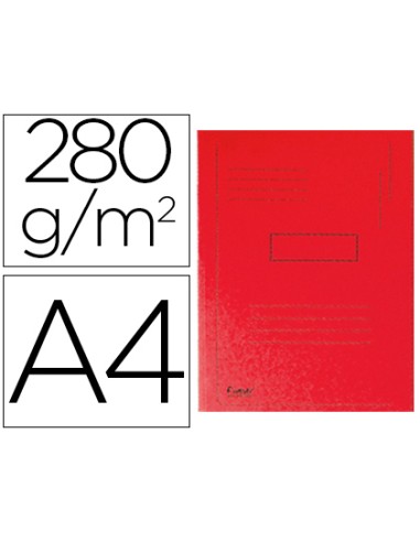 Subcarpeta cartulina reciclada exacompta a4 roja 280g m2 con 2 solapas interior