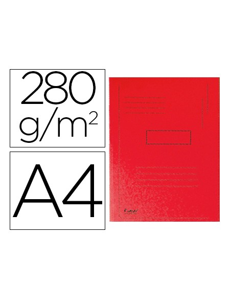 Subcarpeta cartulina reciclada exacompta a4 roja 280g m2 con 2 solapas interior