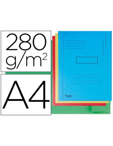 Subcarpeta cartulina reciclada exacompta a4 colores surtidos 280g m2 con 2 solapas interior