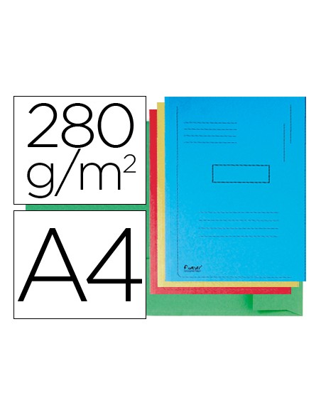 Subcarpeta cartulina reciclada exacompta a4 colores surtidos 280g m2 con 2 solapas interior
