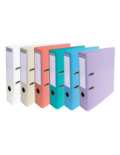 Archivador de palanca exacompta carton forrado pvc din a4 colores pasteles surtidos lomo 70 mm con