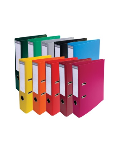 Archivador de palanca exacompta carton forrado pvc din a4 colores surtidos lomo 70 mm con compresor