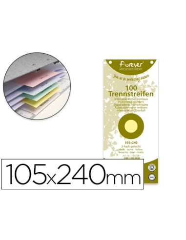 Separador exacompta cartulina reciclada juego de 100 separadores 105x240 con taladros colores surtidos