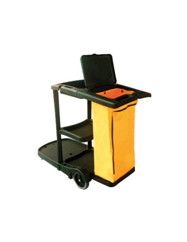 Carro de limpieza q connect de polipropileno con ruedas 58x24x96 cms